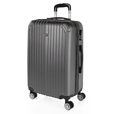 Immagine di ITACA Valigia Grande Rigida Viaggio Rigide. Trolley con 4 RuoteDoppie Girevoli. Materiale ABS Resistente e Leggero TSA T71570, Antracite