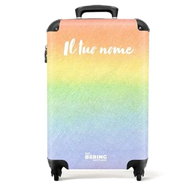 Immagine di NoBoringSuitcases.com Valigia Bambini, Trolley Per Trolley, Valigie 10 kg, Personalizzabile, 55x40x20 cm (Arcobaleno pastello Multicolore)