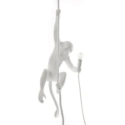 Immagine di Lampada In Resina &quot;Monkey Lamp&quot; Cm.37X25 H.76,5 Con Corda