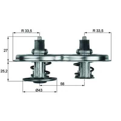 Immagine di MAHLE ORIGINAL TX 33 83D Termostato motore 83,83 con guarnizione