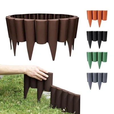 Immagine di GARDENIX Bordo per aiuole, Effetto Legno, 2,5 m Marrone
