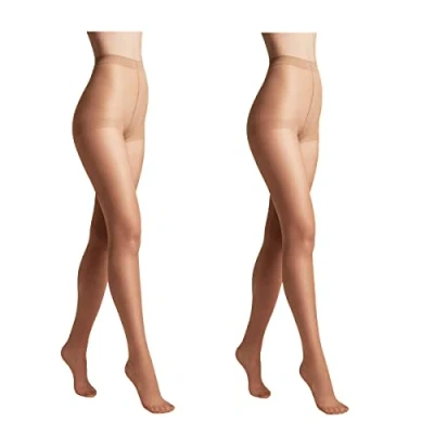 Immagine di Conte elegant SOLO 20 DEN Set di 2 Collant da Donna Semiopachi, Resistenti Sottili con Slip Marcati Calze Lisce Taglia 4 Beige