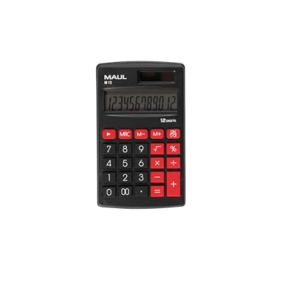 Immagine di Maul M 12 Calcolatrice tascabile Nero Display (cifre): a batteria, energia solare