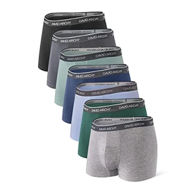 Immagine di DAVID ARCHY Boxer Intimo da Uomo Pacco 7, Morbidi, delicati sulla Pelle e permeabili all&#039;Aria, con Custodia Apertura, Realizzati in Fibra di bambù