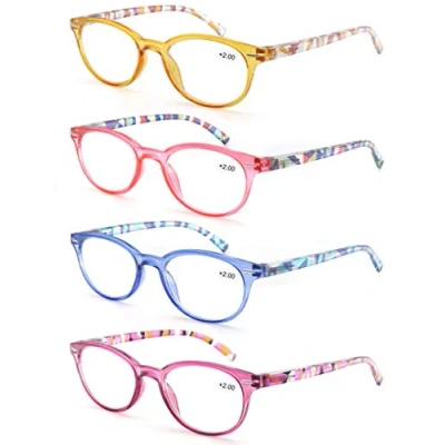 Immagine di MODFANS Confezione da 4 Occhiali lettura 2.5 per donna, Lente Trasparente Visione Chiara Montatura Leggera Moda Comodo Inclusa Tasca Gli