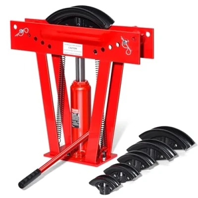 Immagine di VEVOR Piegatubi Idraulico per Tubi Scarico in Rame 12 Tonnellate 6 Matrici (1/2&#039;&#039;, 3/4&#039;&#039;, 1&#039;&#039;, 1 1/4&#039;&#039;, 1/2&#039;&#039;, 2&#039;&#039;), Rulli Regolabili da 90 a 180 Metallo, Manuale