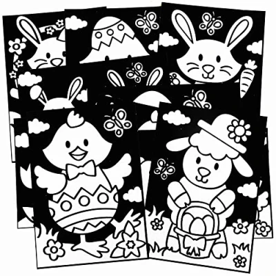 Immagine di Baker Ross Immagini di Pasqua Fuzzy Art Confezione da 10, Feltro per Bambini (FC627)