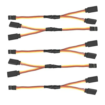 Immagine di YIXISI 5 Pezzi Servo di Estensione per RC, Extension Cable JR Connettore Spina,150mm 1 a 2 Cavo Maschio Femmina 3 Pin RC Droni Elicotteri Auto