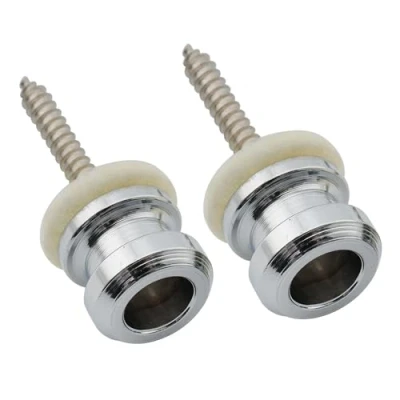 Immagine di Musiclily Pro 12mm Chitarra Attacco Tracolla Bottoni in Acciaio Strap Buttons End Pins per Elettrica Acustica Classica Ukulele, Cromato (Set di 2)