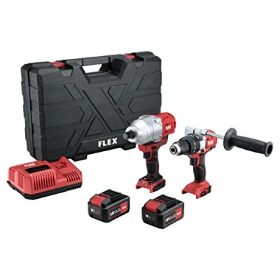 Immagine di Flex avvitatore a percussione batteria PD2G 18 ECFC + V IW 3/4&quot; 18.0 EC (con 2 batterie ricaricabili da 5 Ah, con valigetta di trasporto) 516228, rosso