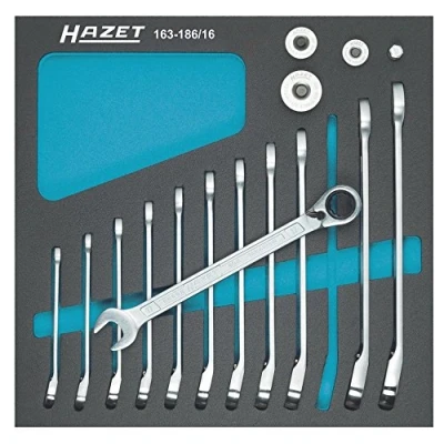Immagine di Hazet 163 186/16 Kit chiavi combinate a cricchetto 12 parti 8 19 mm