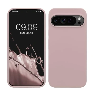 Immagine di kwmobile Cover per Google Pixel 9 Pro XL Custodia Back Case Smartphone in Silicone TPU Protezione Gommata lilla color carne