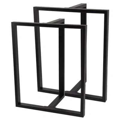 Immagine di Natural Goods Berlin 2X Gambe per Tavolo FORMA T Struttura Robusta in Metallo Mobili Stabili Piedi da Pranzo e Scrivania Nero Gamba 60x72 cm