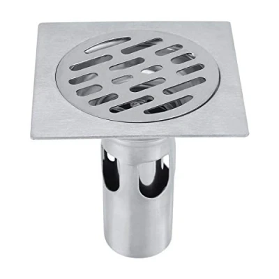 Immagine di BORDSTRACT Scarico a Pavimento per Doccia, Griglia Quadrata in Acciaio Inox Antiodore e Antiruggine, Valvola di Scolo con Filtro Rimovibile, Bagno, Cucina, Giardino, Vasca da Bagno