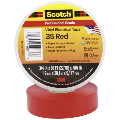 Immagine di Scotch Scotch™ 35 SCOTCH35 19X20RD Nastro isolante Scotch® Rosso (L x L) 20 m 19 mm 1 pz.