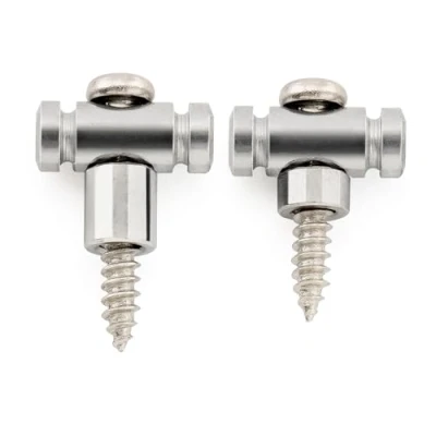 Immagine di Musiclily Pro Tipo Barile Abbassacorde in Acciaio String Guides Trees per Chitarra Elettrica, Cromato (Set di 2)