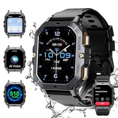 Immagine di CUBOT C28 Smartwatch, 2.02 Pollici HD Fitness tracker, 120+ Modalità Sportive, 5ATM Impermeabile, 510mAh, con Funzione Telefono/Frequenza cardiaca/SpO2, per iOS/Android Nero