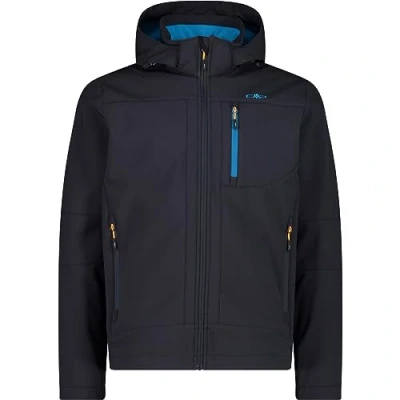 Immagine di CMP Giacca in Softshell da Uomo con Cappuccio Removibile, Antracite Reef, 58