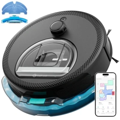 Immagine di LEFANT M330Pro Robot aspirapolvere, Funzione 3 in 1, DToF con navigazione su mappa, Area virtuale, Pulizia personalizzata, 5000Pa, 150 minuti, Controllabile tramite APP/Alexa/WiFi, Nero