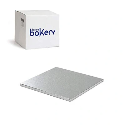 Immagine di Decora 0931231 CAKEBOARD Silver 25 x H 1,2 cm 10X10 inch, Paper, Argento, 1.2