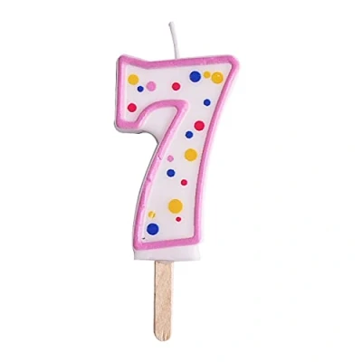 Immagine di PME CA087 Candela Numero 7, Cera, Rosa, Grande 6,3cm, 11 unità