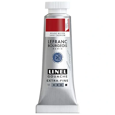 Immagine di Lefranc Bourgeois Linel Gouache Extra Fine Colore: guazzo, Rosso Medio Privo di Cadmio, 14 ml, unità