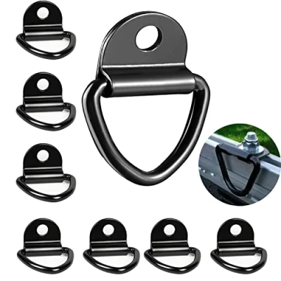 Immagine di QUOTRE 8 Pezzi V Anelli di Ancoraggio 304 Acciaio Inox, Carico 400KG Ganci Fissaggio 82 x 63 mm per Sicurezza dei Carichi in Auto Camion Barche e Rimorchi, Nero
