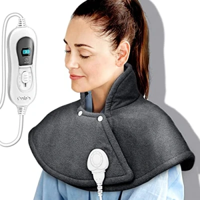Immagine di sinnlein Termoforo Elettrico per Cervicale e Spalle Cuscinetto Riscaldante con 3 Impostazioni di Temperatura Spegnimento Automatico Cuscino 100W