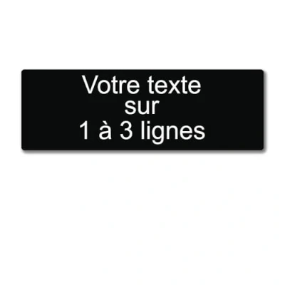 Immagine di Targhetta incisa personalizzata 1 3 linee 20 x 6,5 cm autoadesiva, colore: nero
