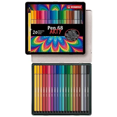 Immagine di Stabilo® Pennarelli Pen 68 Astuccio in metallo, 20 colori; contenuto della confezione: colori