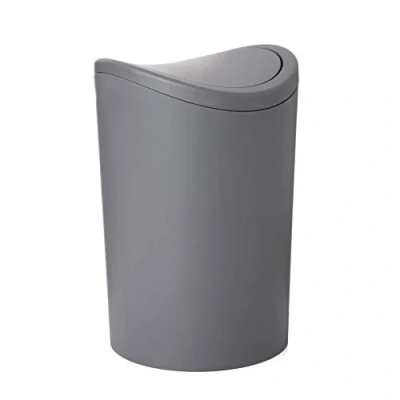 Immagine di TATAY Pattumiera da bagno con coperchio basculante, capacità 6 l, in polipropilene, senza BPA, colore grigio, Misure 19 x 28 cm