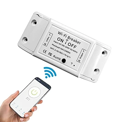 Immagine di Iriisy Smart Switch Wifi 10A Interruttore Intelligente Relè Wireless Funziona con Alexa, Google Home, IFTTT Smartphone Android IOS, Telecomando e Controllo Vocale, Funzione Timer