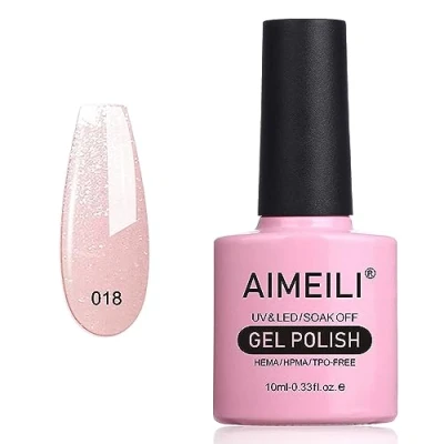 Immagine di AIMEILI Soak Off UV LED Smalto in Gel Semipermanente Sparkle Grapefruit (018) 10ml