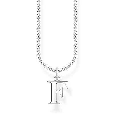 Immagine di Thomas Sabo Collana da Donna in Argento Sterling 925 con Lettera F, Lunghezza 38 45 cm