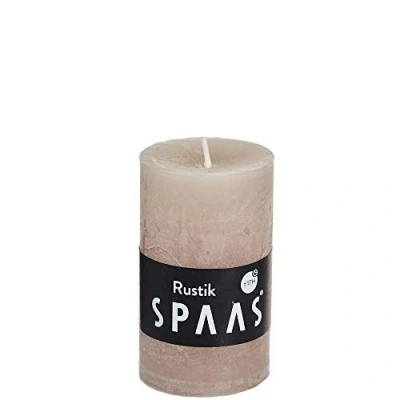 Immagine di Spaas, Beige 12 Candele rustiche Non profumate, 48, 17 Ore, Cera di paraffina, D 48 mm x H 80