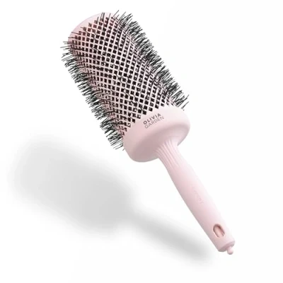 Immagine di Olivia Garden Expert Blowout Speed Rosa pastello 65 Spazzola rotonda in ceramica con corpo extra lungo per messe piega 25% più veloci