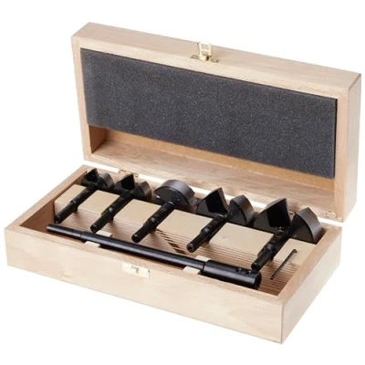 Immagine di Set di punte Forstner &quot;Wave Cutter&quot; 6 pezzi, Ø 35 40 50 60 68, lunghezza 90 mm, prolunga 230 mm inclusa, in una custodia legno