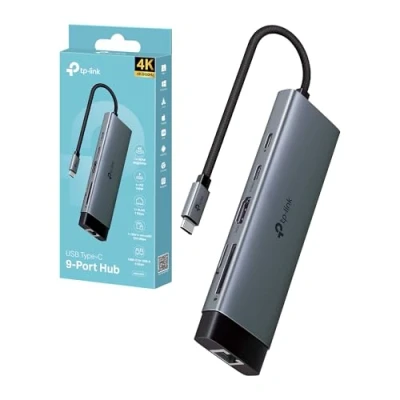 Immagine di TP Link UH9120C Hub USB C 9 in 1, 1 HDMI 4K@60Hz, Gigabit Ethernet, SD e microSD UHS I, PD 100W, 3.0, 3 Porte a SuperSpeed 5 Gbps, Win11/10/8.1, Mac OS X 10.9+, Linux