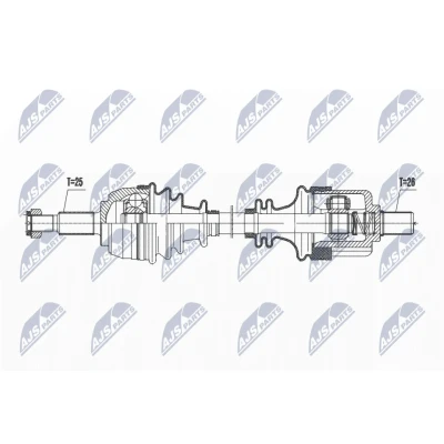 Immagine di NTY NPW RE 200 Albero motore / Semiasse Assale anteriore Sx 677 Cambio automatico a 4 marce RENAULT: SCENIC 2