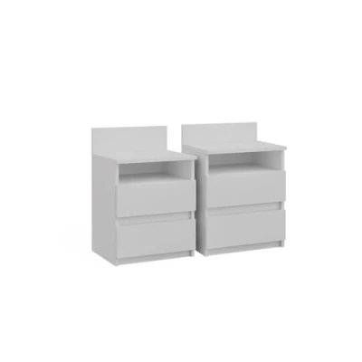 Immagine di Vicco Comodino camera da letto Monty, Bianco, 39.6 x 59.1 cm Set di 2