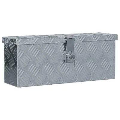 Immagine di vidaXL Cassetta in Alluminio 48,5x14x20 cm Argento ortaoggetti Baule Cofano