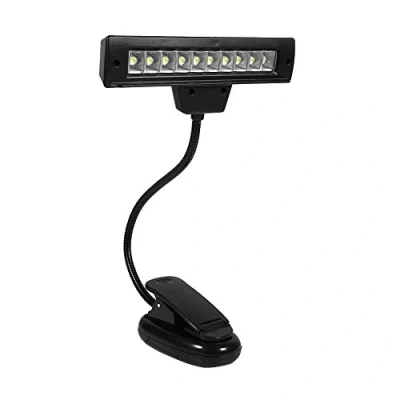 Immagine di Clip On Book, Lampada ,10 LED Orchestra Luce regolabile da lettura tavolo 110 V 220 V(Light with USB cable)