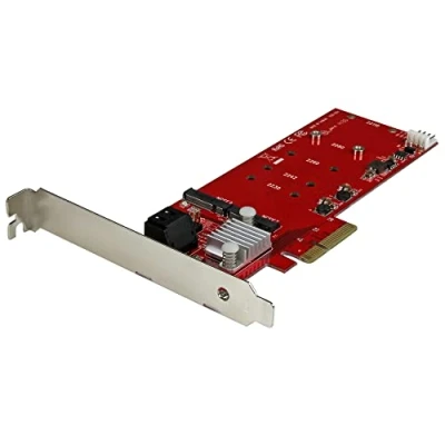 Immagine di StarTech.com Scheda Controller RAID SSD M.2 NGFF più 2 Porte SATA III, PCIe, PCI Express a Due Slot , PEXM2SAT3422