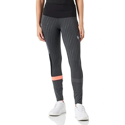 Immagine di Macron Run Fcc Clover Light Strtch Long Pants Wmn Mgry/Blk/Ncor, Pantaloni Running Donna, Grigio Nero, XL