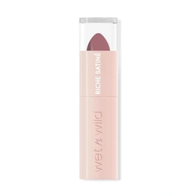 Immagine di Wet n Wild Rich Satin Lip Color, Rossetto a Lunga Durata, Effetto Finito Satinato, Formula Idratante che non Asciuga e Riccamente Pigmentata, Texture Liscia Vellutata, Hush Lil&#039; Beige