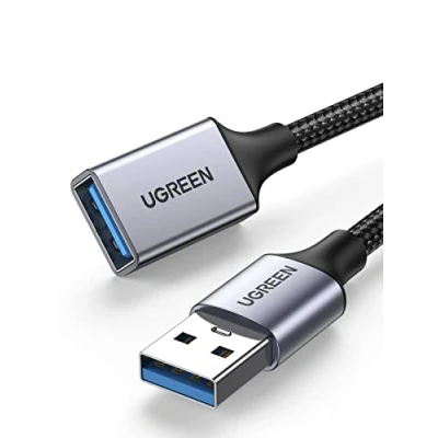 Immagine di UGREEN Cavo Prolunga USB 3.0 Nylon, Maschio A Femmina Alluminio 5Gbps per Computer, Disco Rigido Esterno, Stampante, Mouse, Tastiera, Hub, Pendrive 3M
