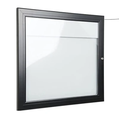 Immagine di Danieli Bacheca da Esterno Luminosa Porta menu con Serratura e Coppia di Chiavi Facile Fissaggio a Parete Fondo in Acciaio Magnetico Scrivibile (2xA4 LED)