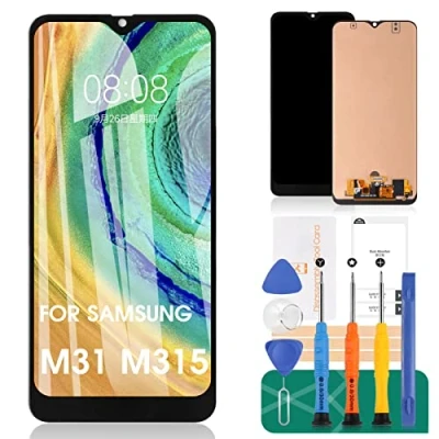 Immagine di TFT Per Samsung Galaxy M31 Schermo LCD M315 Sostituzione Dello M315F Display Touch Digitizer Assembly SM M315F, M315F/DS Kit Parti di Riparazione (Nero Senza Telaio)