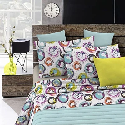 Immagine di Italian Bed Linen Fantasy Completo Letto, Microfibra, Cerchi Astratti, Una piazza e mezza