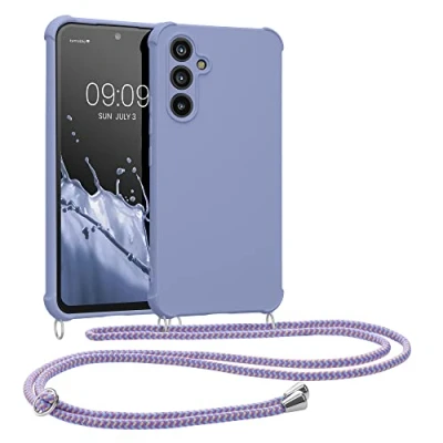 Immagine di kwmobile Custodia Compatibile con Samsung Galaxy A54 5G Cover Back Case in Silicone TPU Protezione Smartphone Cordino lavanda